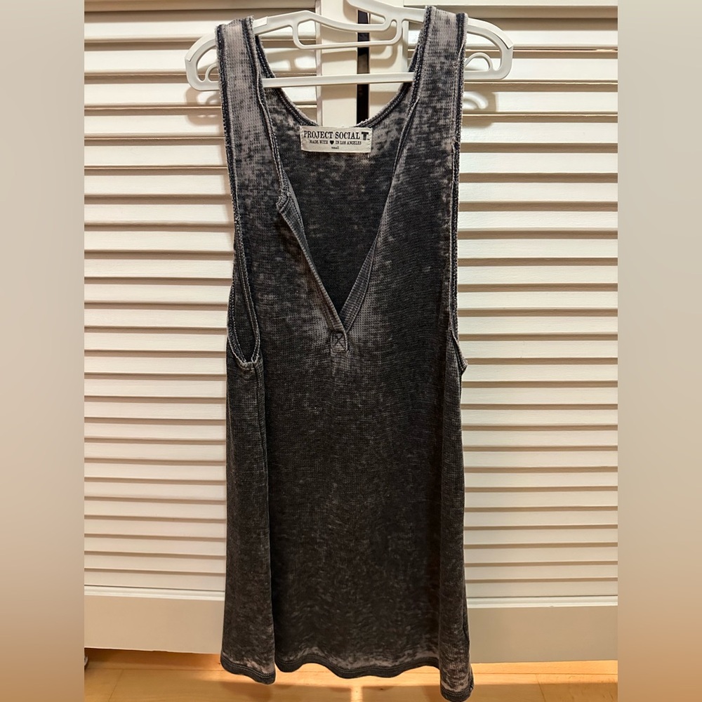 Acid Wash Dark Blue/Grey Mini Dress - Size S